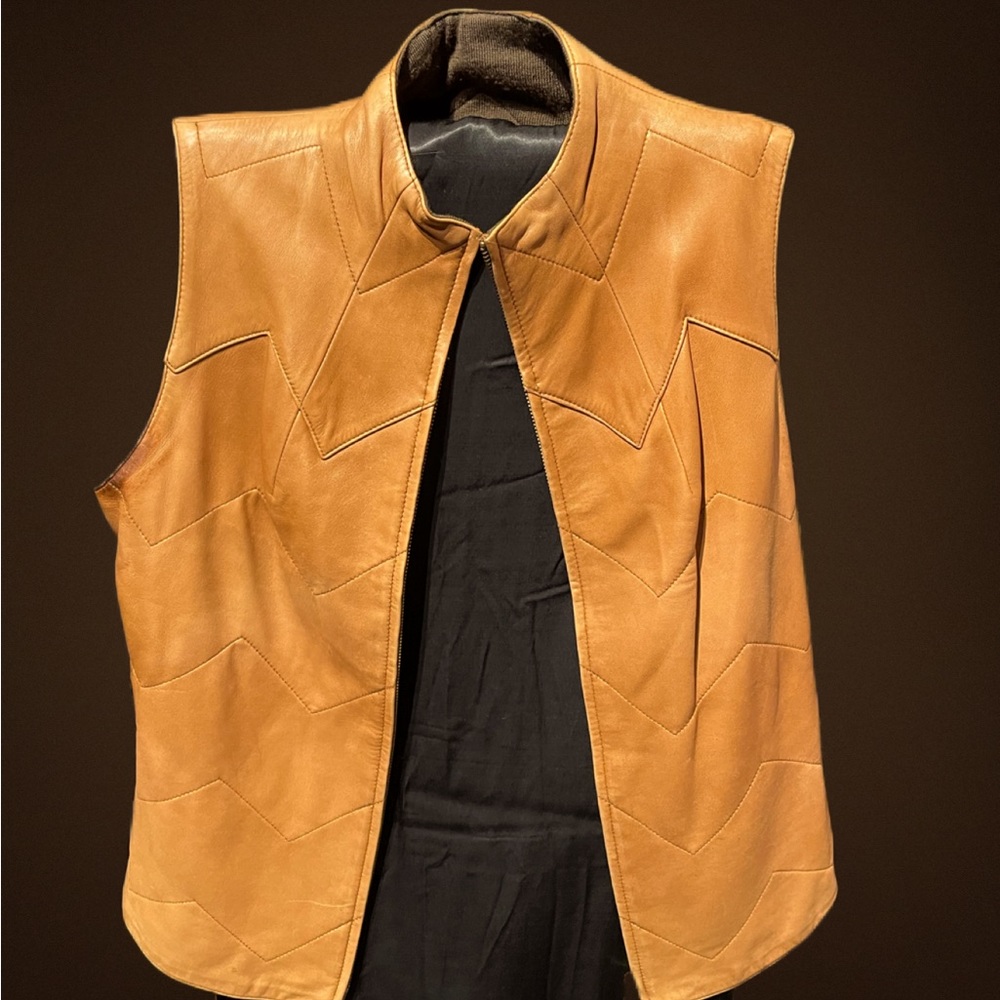 Tori Burch Lambskin vest.  Wool interior. Beautiful soft. Fitted.